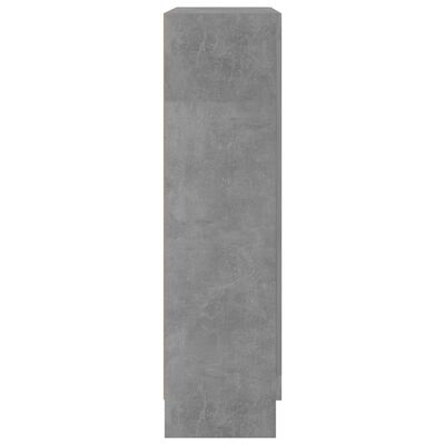 vidaXL vitrīna, betona pelēka, 82,5x30,5x115 cm, skaidu plāksne