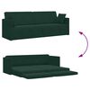 vidaXL Grīdas dīvāns-gulta 200cm Tum&scaron;i zaļ&scaron; Samts
