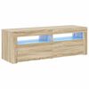 vidaXL TV galdiņ&scaron; ar LED lampiņām, 120x35x40 cm, ozolkoka krāsā