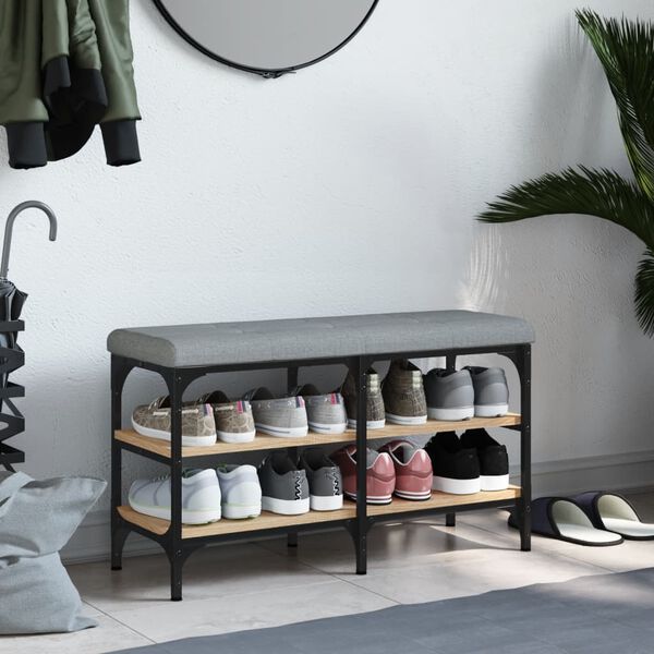 vidaXL apavu skapītis, ozolkoka krāsa, 82x32x47 cm, inženierijas koks