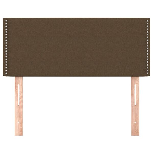 vidaXL gultas galvgalis, 80x5x78/88 cm, tum&scaron;i brūns audums