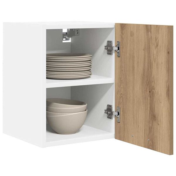 vidaXL Piekarams skapītis ar durvīm 2 pcs Amatnieka ozols un balts