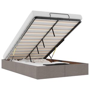 vidaXL Osmaņu gultas rāmis bez matrača pelēkbrūns 120x190 cm audums