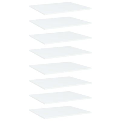vidaXL plauktu dēļi, 8 gab., balti, 60x50x1,5 cm, skaidu plāksne