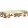 vidaXL Āra dīvānu komplekts ar spilvenu 11 pcs Dabisks un krējuma