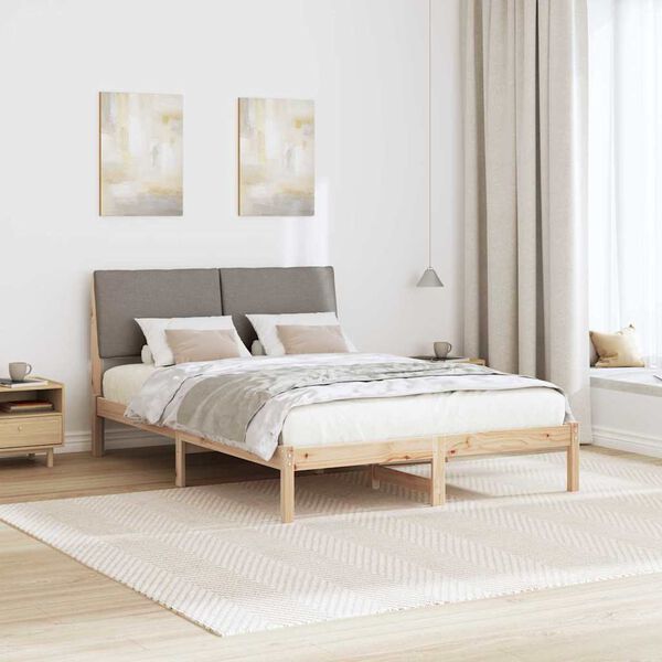 vidaXL Gultas rāmis Braun un taupe 160 x 200 cm Priedes masīvkoks