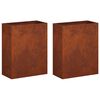vidaXL Dārza stādītājs 2 gab. Rūsa 40 x 20 x 50 cm Novecināts tērauds