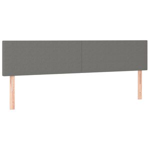 vidaXL gultas galvgaļi, tum&scaron;i pelēks, 200x5x78/88 cm, audums