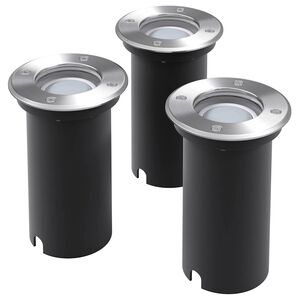 vidaXL dārza LED lampas, 3 gab., iebūvējamas zemē, apaļas