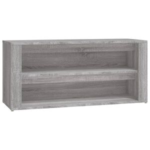 vidaXL apavu plaukts, pelēka ozolkoka, 100x35x45 cm, inženierijas koks
