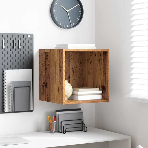 vidaXL Sienas skapis Vecs koks 37 x 37 x 37 cm Inženierijas koks