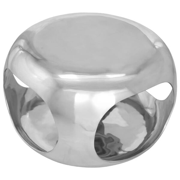 vidaXL kafijas galdiņš, alumīnijs, 50x50x30 cm, sudraba krāsa