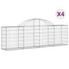 vidaXL arkveida gabiona grozi, 4 gb., 200x30x60/80 cm, cinkota dzelzs