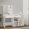 vidaXL spoguļgaldiņš ar skapīti, LED, spīdīgi balts inženierijas koks