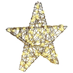 vidaXL 3D zvaigzne 50 LED Silti balta 55 x 52.5 x 9 cm Rotangpalma