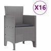 vidaXL Dārza ēdamkomplekts ar spilveniem 17 pcs Gai&scaron;i pelēks PP