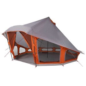 vidaXL Tipi telts ar jumtu Pelēka un oranža 508 x 470 x 300 cm tafta