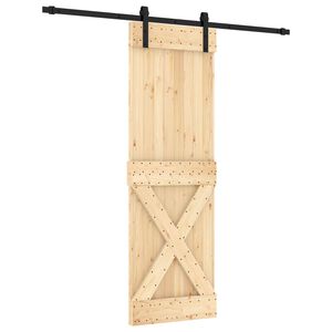 vidaXL Slīdo&scaron;ās durvis 70 x 210 cm Cieta priedes koks (neapstrādāts)
