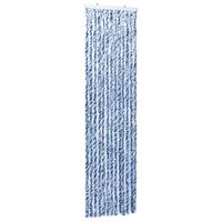 vidaXL kukaiņu aizkars, 56x185cm, zils, balts un sudraba krāsas šenils