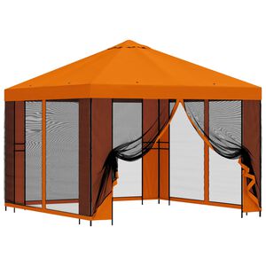 vidaXL Dārza paviljons ar sānu sienām 3 x 3 m Oranža