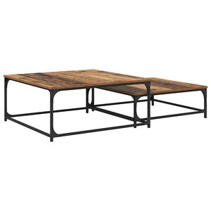 vidaXL Kafijas galdiņ&scaron; 2 gab. Vecs koks 80 x 80 x 35 cm