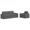 vidaXL Dīvānu komplekts 2 pcs Tum&scaron;i pelēks 222 x 80 x 82 cm audums