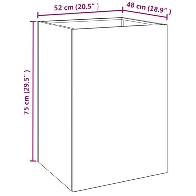 vidaXL dārza puķu kaste, 52x48x75 cm, kortena tērauds