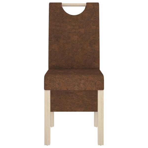 vidaXL virtuves krēsli, 6 gab., brūna mākslīgā zam&scaron;āda