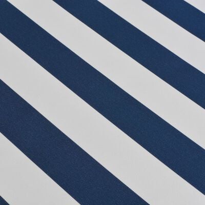 vidaXL markīze, manuāli regulējama, 450 cm, zila ar baltu