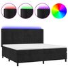 vidaXL atsperu gulta ar matraci, LED, melns samts, 200x200 cm