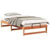 vidaXL Gultas rāmis Brūna 100 x 200 cm Ciets priedes koks
