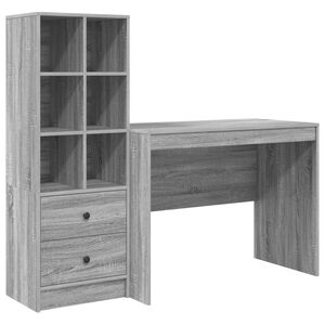 vidaXL Galds Pelēks Sonoma 145.5 x 50 x 127 cm 2 gab.