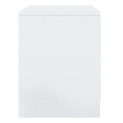 vidaXL naktsskapītis, 45x34,5x44,5 cm, spīdīgi balts, skaidu plāksne