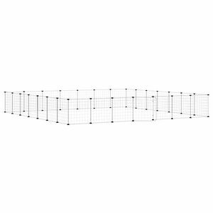 vidaXL 28 paneļu mājdzīvnieku būris ar durvīm, melns, 245x245x35cm, tērauds