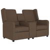 vidaXL divvietīgs atpūtas krēsls ar glāžu turētāju, brūns audums