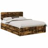 vidaXL Gultas rāmis Kūpināts Ozols 140 x 190 cm Inženierijas koks
