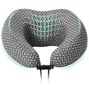 vidaXL Ceļojuma kakla spilvens Pelēks 30 x 28 x 14 cm Poliesters