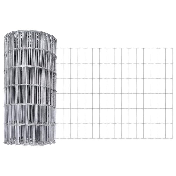 vidaXL Eiropas žogs Sudraba 0.8 x 10 m Karstās cinkotā dzelzs