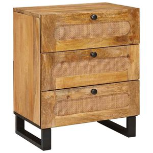 vidaXL Nakts skapītis Dabiska 50 x 33 x 62 cm Cieta mango koksne
