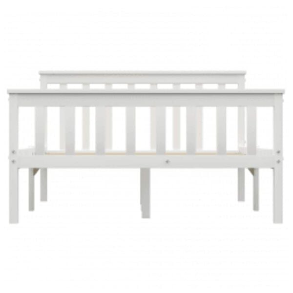 vidaXL gultas rāmis, balts, 120x200 cm, priedes masīvkoks