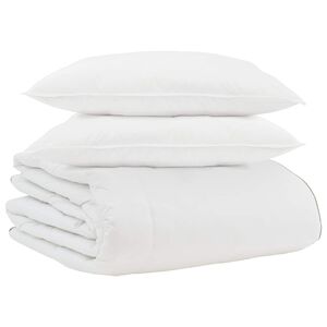 vidaXL Ziemas gultas sega ar spilvenu 3 pcs Balts Dūnu spalva