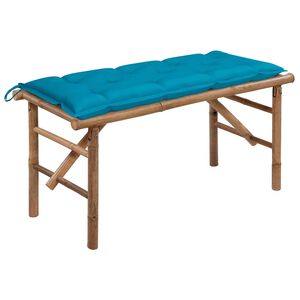 vidaXL saliekams dārza sols ar matraci, 118 cm, bambuss