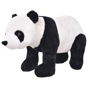 vidaXL rotaļu panda, XXL, plī&scaron;s, melna ar baltu