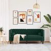 vidaXL Chesterfield dīvāns ar balstiem, divvietīgs, tum&scaron;i zaļ&scaron; samts