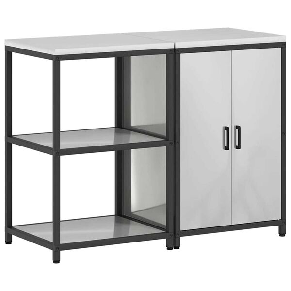 vidaXL Virtuves glabāšanas komplekts 2 pcs Sudrabs Cinkots tērauds