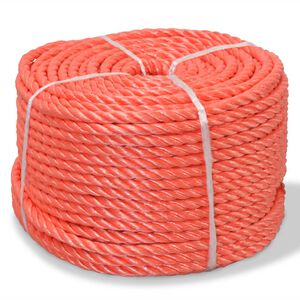 vidaXL vīta virve, 10 mm, 100 m, polipropilēns, oranža