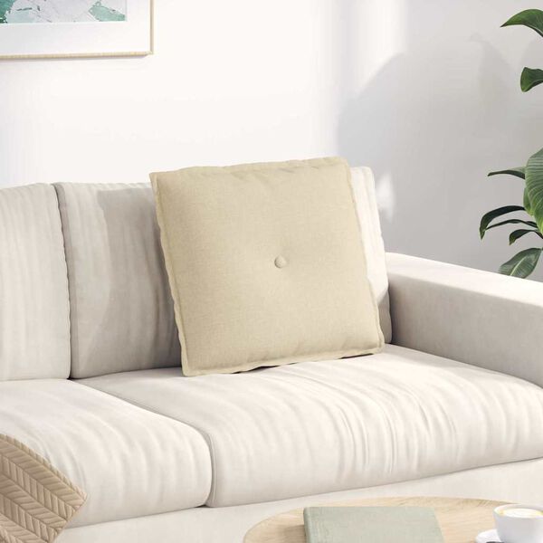 vidaXL Atpakaļ spilvens Krēmkrāsa 50 x 19 x 45 cm audums