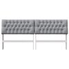 vidaXL Mīkstināts gultas galvgalis Gai&scaron;i pelēks 200 cm