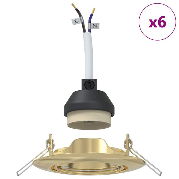 vidaXL Prožektors 6 pcs Zelts 9 x 9 x 2.5 cm Metāla