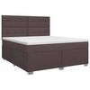 vidaXL Kontinentālā gulta ar matraci Tum&scaron;i brūna 140 x 190 cm Audums